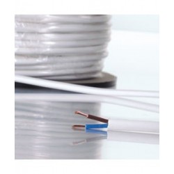 Lysnet ledning kabel i løs meter 2 x 0,75mm² (rund)